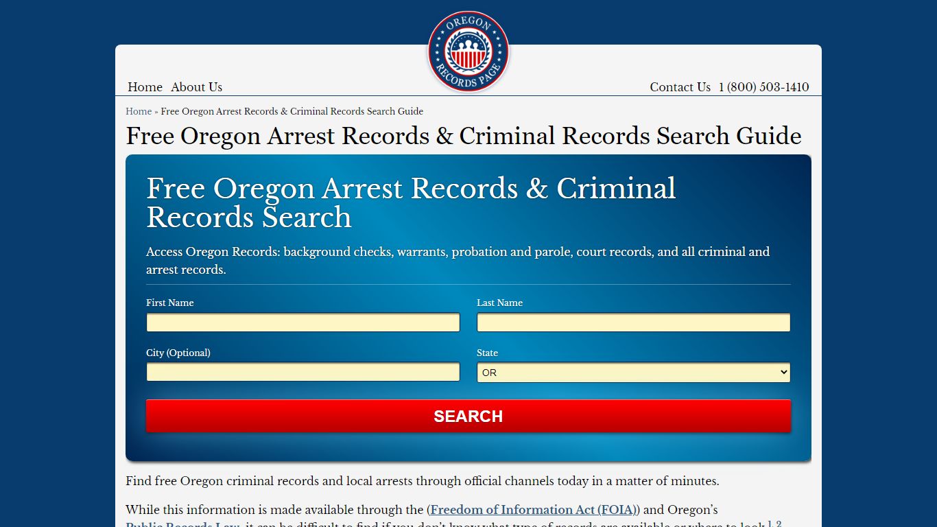 Free Oregon Arrest Records & Criminal Records Search Guide